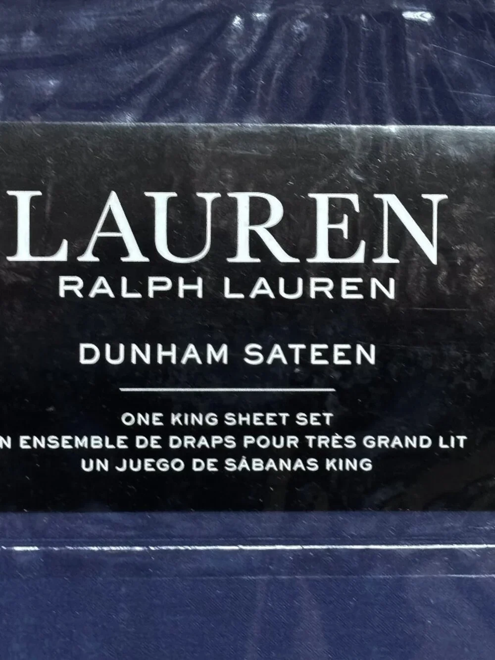 Ralph Lauren King Size Dunham Sateen Cotton Sheet Set CADET BLUE (NAVY) - Picture 4 of 6